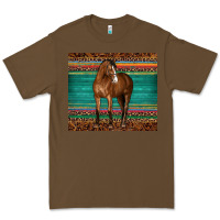 Cacao western horse serape  leather leopard Premium Tee - BarkalooDesign