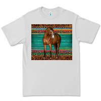 Dove Grey western horse serape  leather leopard Premium Tee - BarkalooDesign