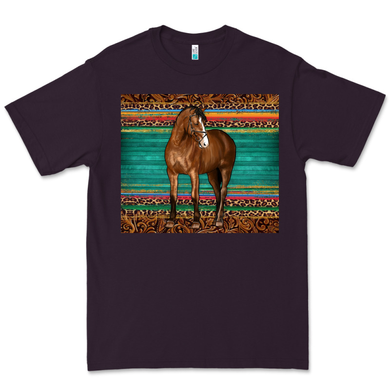 Western Horse Serape  Leather Leopard Premium Tee by BarkalooDesign | Teevron