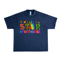 Navy Western Stop Homophobia Urban Heavy Tee - BundleAndBundleShop
