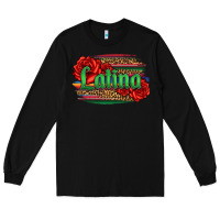 Black latina with serape and roses Long Sleeve Tee - Jasminsmagicworld