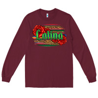 Burgundy latina with serape and roses Long Sleeve Tee - Jasminsmagicworld