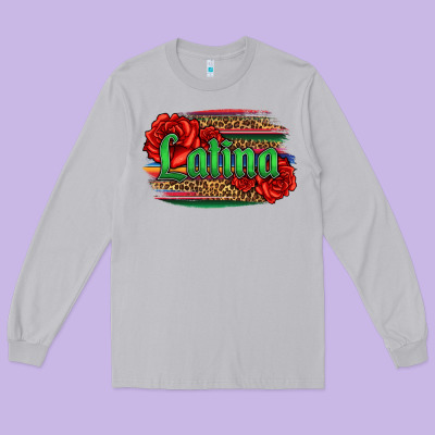 Latina With Serape And Roses Long Sleeve Tee Designed By Jasminsmagicworld