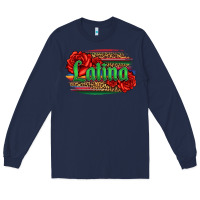 Navy latina with serape and roses Long Sleeve Tee - Jasminsmagicworld
