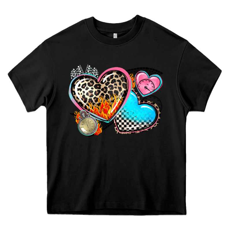 Western Leopard  Racing  Hearts Heavy Core Tee by AdoDesignShop | Teevron