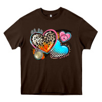 Chocolate Brown western leopard  racing  hearts Heavy Core Tee - AdoDesignShop