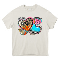 Cream western leopard  racing  hearts Heavy Core Tee - AdoDesignShop