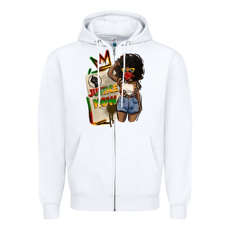Juneteenth Justice Now Zipper Hoodie by CowGirlArtShop | Teevron