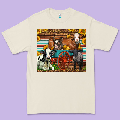 Farm Animals On An Old Wagon Premium Tee Designed By Lillyallendesigns