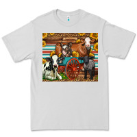 Dove Grey Farm Animals On An Old Wagon Premium Tee - LillyAllenDesigns