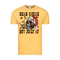 Vintage Mustard Dead inside but jolly af Vintage Tee - NancyCooperArtShop
