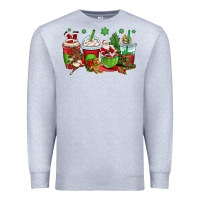Heather Grey christmas santa claus coffee cups Premium Sweatshirt - OliviaCreatesArt