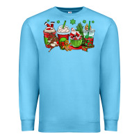 Ocean Blue christmas santa claus coffee cups Premium Sweatshirt - OliviaCreatesArt