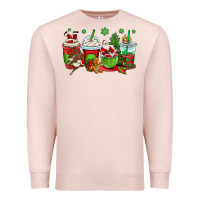 Pale Pink christmas santa claus coffee cups Premium Sweatshirt - OliviaCreatesArt
