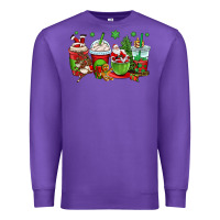 Purple christmas santa claus coffee cups Premium Sweatshirt - OliviaCreatesArt