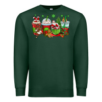 Sports Green christmas santa claus coffee cups Premium Sweatshirt - OliviaCreatesArt