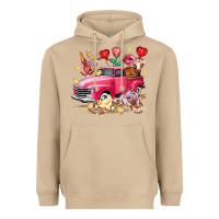 Mushroom Valentine's Day Truck Farm Animals Heavyweight Hoodie - FaDigitalArtStudio