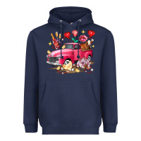 Navy Valentine's Day Truck Farm Animals Heavyweight Hoodie - FaDigitalArtStudio
