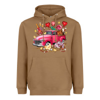 Toasted Coconut Valentine's Day Truck Farm Animals Heavyweight Hoodie - FaDigitalArtStudio