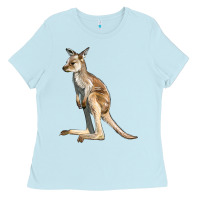 Baby Blue baby kangaroo Ladies Tee - LillyAllenDesigns