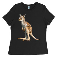 Black baby kangaroo Ladies Tee - LillyAllenDesigns