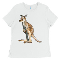 White baby kangaroo Ladies Tee - LillyAllenDesigns