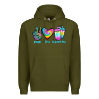 Army Green peace love loaded tea Premium Hoodie - JahusDesignShop