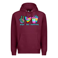 Burgundy peace love loaded tea Premium Hoodie - JahusDesignShop