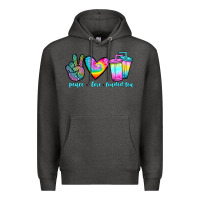 Charcoal Heather peace love loaded tea Premium Hoodie - JahusDesignShop