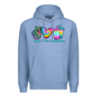 Colony Blue peace love loaded tea Premium Hoodie - JahusDesignShop