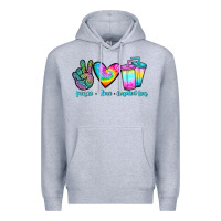 Heather Grey peace love loaded tea Premium Hoodie - JahusDesignShop