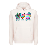 Pale Pink peace love loaded tea Premium Hoodie - JahusDesignShop