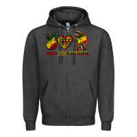 Charcoal Heather peace love juneteenth Zipper Hoodie - CowGirlArtShop