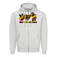 Dove Grey peace love juneteenth Zipper Hoodie - CowGirlArtShop