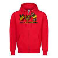 Red peace love juneteenth Zipper Hoodie - CowGirlArtShop