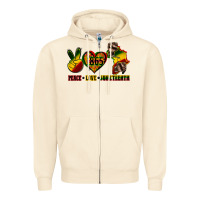 Sandshell peace love juneteenth Zipper Hoodie - CowGirlArtShop