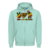 Peace Love Juneteenth Zipper Hoodie | Teevron