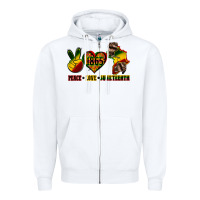 White peace love juneteenth Zipper Hoodie - CowGirlArtShop