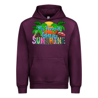 Mauve Wine My Favorite Coloris Sunshine Urban Hoodie - CowhideDigitalArt