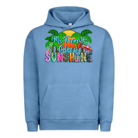 Pigment Pebble Blue My Favorite Coloris Sunshine Urban Hoodie - CowhideDigitalArt