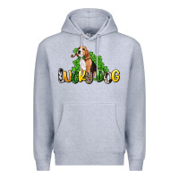 Heather Grey lucky dog St. Patrick's Premium Hoodie - HowdyJamesFarm