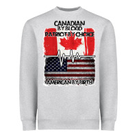 Heather Grey American By Birth Canadian By Blood Patriot By Choice Heavyweight Sweatshirt - Bettercallsaul