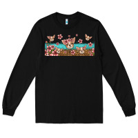 Black floral chihuahua dogs Long Sleeve Tee - Jasminsmagicworld