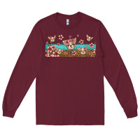 Burgundy floral chihuahua dogs Long Sleeve Tee - Jasminsmagicworld