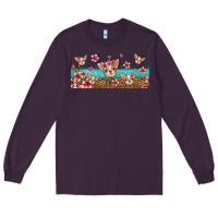 Plum floral chihuahua dogs Long Sleeve Tee - Jasminsmagicworld