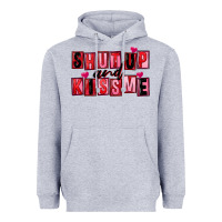 Heather Grey Shut up and kiss me Heavyweight Hoodie - FaDigitalArtStudio
