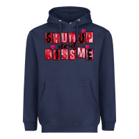 Navy Shut up and kiss me Heavyweight Hoodie - FaDigitalArtStudio