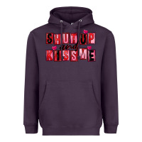 Plum Shut up and kiss me Heavyweight Hoodie - FaDigitalArtStudio