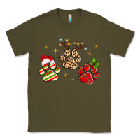 Army Green christmas paws Classic Tee - MaliasSmallBusiness