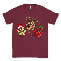 Burgundy christmas paws Classic Tee - MaliasSmallBusiness